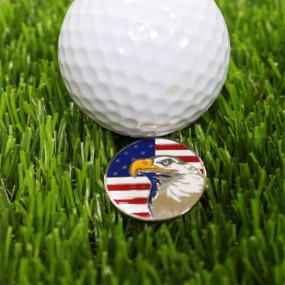 China Custom Metal Golf Ball Markers With Silver Color Golf Cap Clips for sale