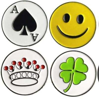 China Custom Clover Metal Golf Lucky Ball Marker Soft Enamel Technique for sale