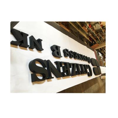 China Buildings Store Name Logo Black Paint Stainless Steel Modern 3D Channel Letters Sign for sale