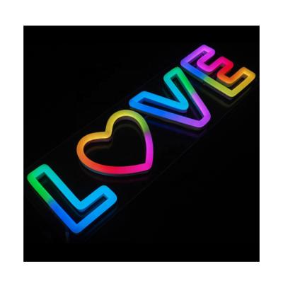 China Buildings Free Wedding Decoration Love Letters Led RGB Light Neon Signs for sale