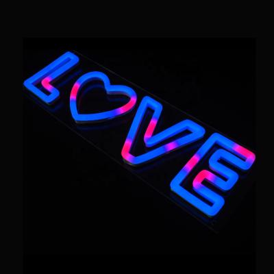 China Buildings Wholesale Decoration Custom Wedding Led Wired Love Letters RGB Neon Signs for sale