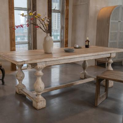 China Convertible Classic White Feather Roman pillar dining room furniture table top dining table for sale