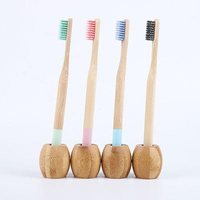 China Home Hotel Bristle Color Painting Round Soft Handle Screw Bamboo Toothbrush Travel Bristle Toothbrush for sale