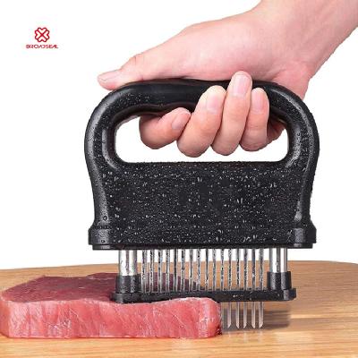 China 48 Viable Detachable Blades Stainless Steel Steak Tenderizer Needles For Tenderizing Manual Meat Tenderizer Tool With Cleaning Brush for sale