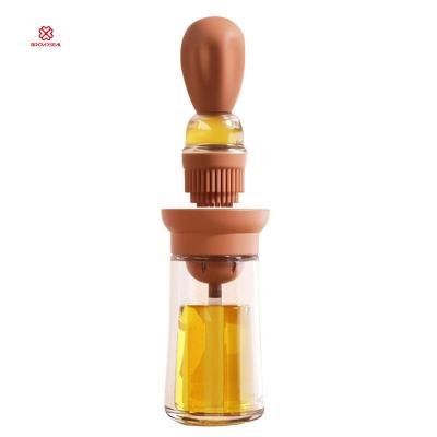 China Olive Oil Dispenser Bottle 150ml Measuring Olive Oil Dispenser Bottle with Silicone Basting Brush for Kitchen BBQ Grilling for sale