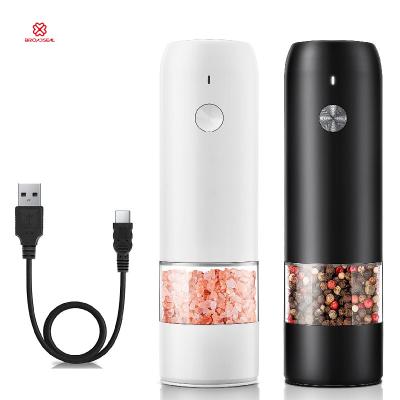 China The Viable Handed Rechargeable Electric Chili Salt Automatic Sea Salt Spice and Mini Pepper Grinder Bottle for sale