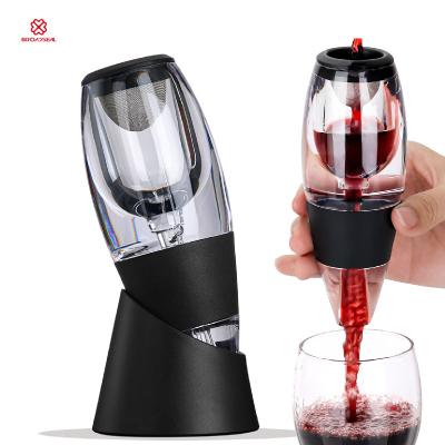 China Red Wine Acrylic Quick Air Accessories Wine Aerator Decanter Plastic Aerating Pourer Spout Set With Filters for sale