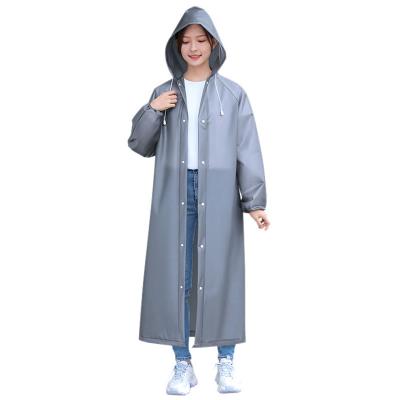 China Reusable Bachelorette Raincoat Rain Coat Jacket EVA With Hood Long Footed In Running Man Women Raincoat for sale