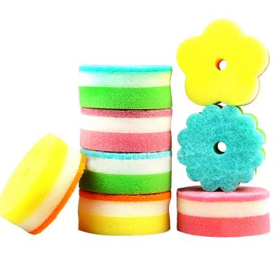 China Kitchen Fashion Sponges Scrubber Pads Flower Shape Sponge Brush Glass Dish Cleaning Wash Dish Sponge Kitchen Home Cleaning Tool for sale