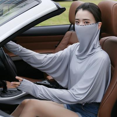 China Fashion Driving Sports Sunscreen Cover Face Sun Protection Clothing Anti-UV Breathable Ladies Face Masked Neck Protector Ice Silk Shawl for sale