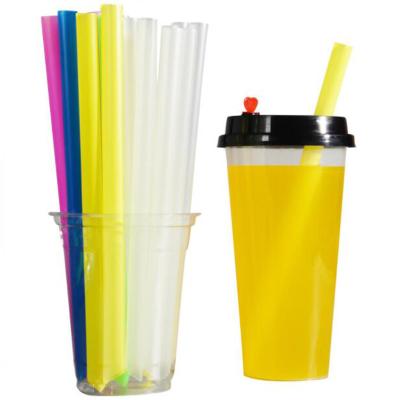 China 11/12mm Disposable Extra Wide Boba Plastic Straws Big Clear PP Hard Drinking Straws For Bubble Tea Drinking Straws Freestanding Packaging for sale