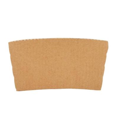 China Paper Cup Paper Sleeve Printed Disposable Coffee Cup Sleeve Wrapping Holder Anti-scalding White/Corrugated Kraft Paper Sleeves for sale