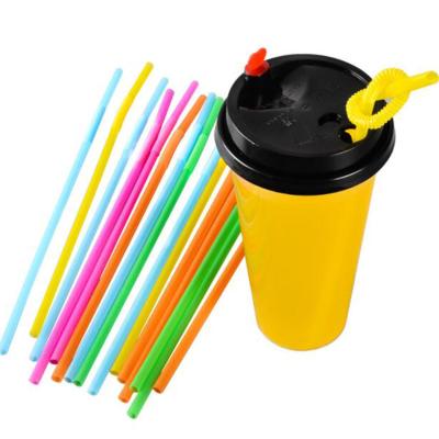 China Art Straw Wholesale Disposable Plastic Drink Disposable Color Long Telescopic PP Straw for sale