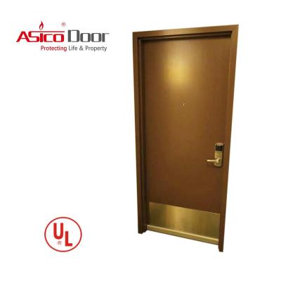 China Modern ASICO UL Listed Apartment Commercial Fire Proof Solid Wood Flush Interior Door With Certificate for sale