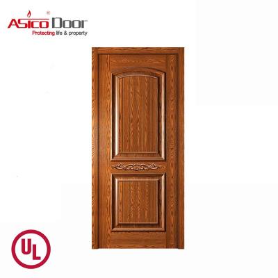 China Modern UL Listed 20 Min Natural Veneer Finished Solid Core Flush Wood Fire Rated Door for sale