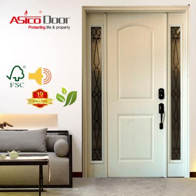 China Modern White Primed Natural Veneered American Interior Solid Wood Panel Door From ASICO China Alibaba Supplier For House for sale