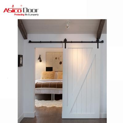 China ASICO Modern Solid Wood Interior Sliding Shower Barn Door For Bathroom for sale