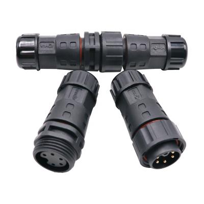 China Power AOHUA M20 5 PIN Male to female power cable ip67 led waterproof connector for sale