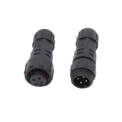 China AOHUA M16 Power 4 PIN Electrical Wire Connector Waterproof Male Female Sockets for sale