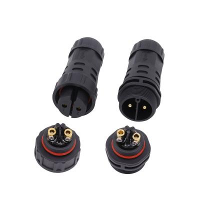 China Outdoor LED Power AOHUAfeeding System Waterproof Male Female 2 Pin Connector Power Cable for sale