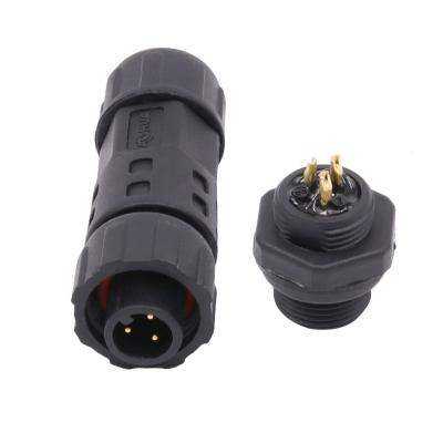 China AOHUA Power Wire Control Box Waterproof Male Female M12 Panel Connectors 3 Pin for sale