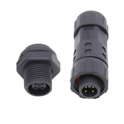 China AOHUA Power 4 PIN Wire To Panel Power Socket Male Female Waterproof Connector For PCB for sale