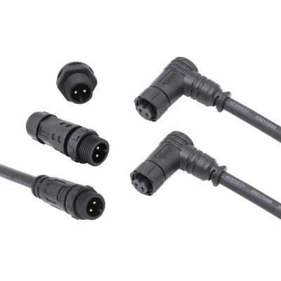 China AOHUA Power Waterproof Male Female Molded Connector 2 90 Degree Angle Cable Panel Wire Connector Pin 3 4 5 6 7 8 for sale