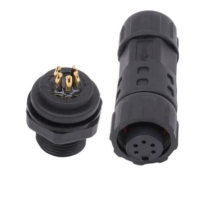 China AOHUA Connector AOHUA PCB Panel Electrical Wire 5 PIN Panel M12 Waterproof Male Female Mount Socket Waterproof Panel Socket for sale