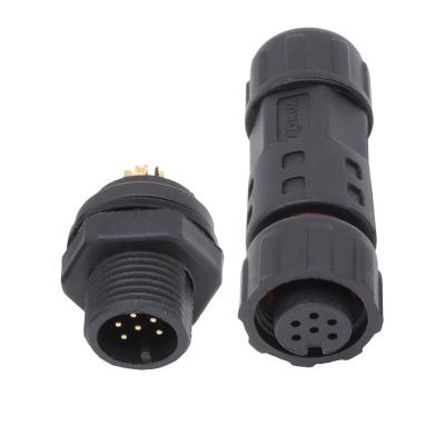 China AOHUA 6 PIN Junction Box Cable Wire Panel Mount Waterproof M12 Connector for sale