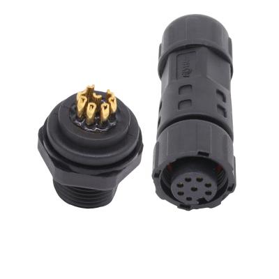 China AOHUA Panel Type Waterproof Power Signal Wire Connector 8 Pin Plug for sale