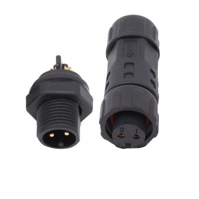 China AOHUA 2 PIN Power Male To Female LED Panel Mount Connector For Control System for sale