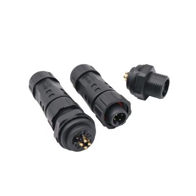 China AOHUA M12 Power Panel Type 2pin 3pin 4pin Male Female Waterproof Connector For Junction Box for sale