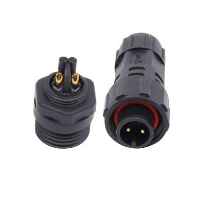 China AOHUA Power 2 Pin IP67 M16 Rear Panel Waterproof Male Female Connector For PCB for sale