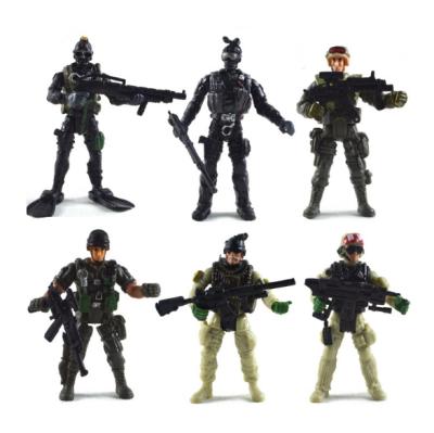 China Toy Hot Sale 9cm Size 6 Styles Military Soldiers By Number Set Military Toy Action for sale