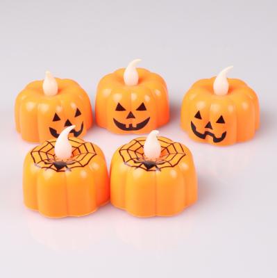 China Flameless Party Special Garden Halloween Pumpkin LED Light Candle Flickering Home Decoration for sale