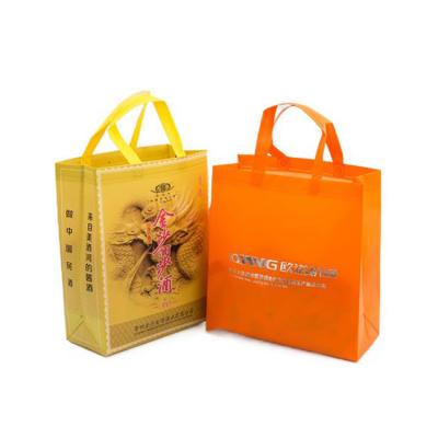 China Logo Printed Reusable Shopping Non Woven Bag Handled Bag Custom With Factory Price for sale