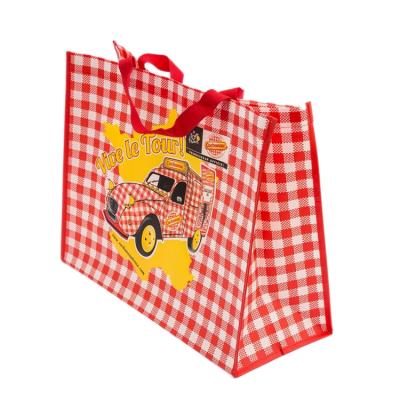 China Custom Logo Tote Pp Woven Bag Folding Bag Eco Printed Recyclable Shopping Handle Cheap Prices for sale