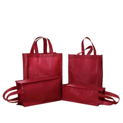 China Woven By Logo Oem Odm Handled Non Custom Laminated Reusable Wine Handled Factory Eco Tote Bag for sale