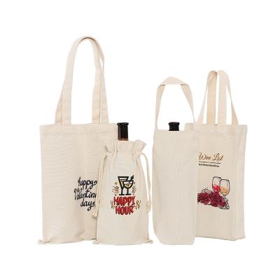 China Manufacturers Handled Cheap Portable Wholesale Cotton Logo Oem One Two Four Custom Wine Canvas Six Bottle Wine Bag for sale