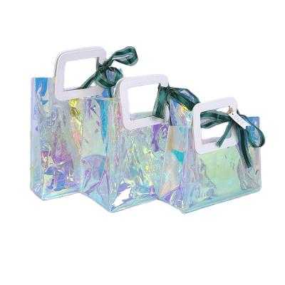 China Wholesale portable transparent colorful gift PVC laser laser factory oversized shopping bag waterproof shockproof dustproof bag for sale