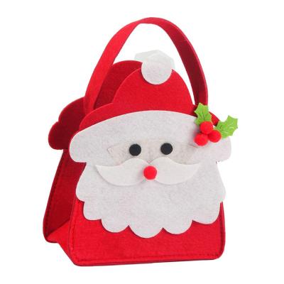 China Portable Christmas Xmas Small Apple Eve Gift Children Gift Decoration Storage Felt Packaging Bag for sale