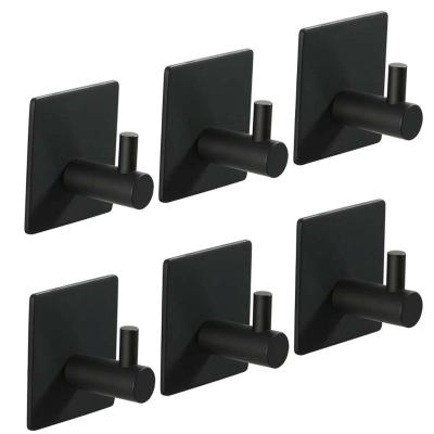 China Self Adhesive Clothing Towel Hooks Towel No Drilling Waterproof Stainless Steel Wall Hooks for sale