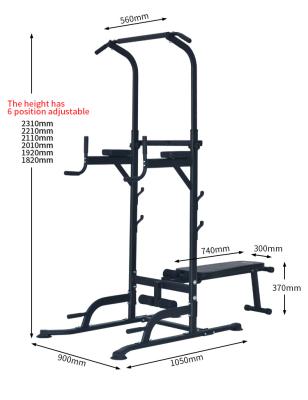 China WITH BENCH Multifunctional Home Power Tower Fitness Power Dip Station Pull Up Bar for sale