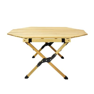 China Hot Selling Unique Foldable Design Portable Wooden Folding Table Picnic Basket Wooden Folding Table for sale