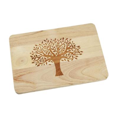 China Sustainable Wooden Cutting Plate Rectangle Shaped Wooden Pizza Rubber Skin Cheese Serving Cutting Board for sale