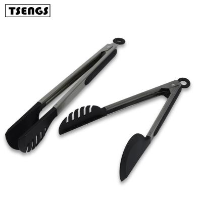 China Amazon Viable Hot Sale 2 in 1 Universal Use Heavy Duty Non-Stick Silicone Kitchen Tongs for sale