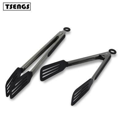 China Sustainable Reusable Kitchen Accessories Food Grade Silicone Food Tongs for sale