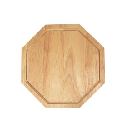 China Sustainable Octagon Shaped Acacia Wood Pizza Skin Cheese Serving Cutting Board Kitchen Rubber Wood Cutting Board for sale