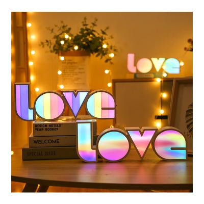 China Battery Operated Led Love Letter Lamp Marquee Signs Lamp Love Sign Decoration Lamp for Valentine's Day for sale