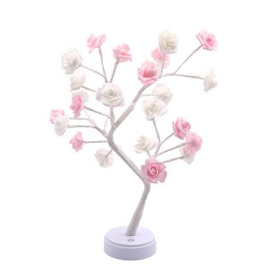 China New Border Christmas Desk Lamp Touch Screen Decorative LED Desk Lamp Rose Tree Lamp for sale